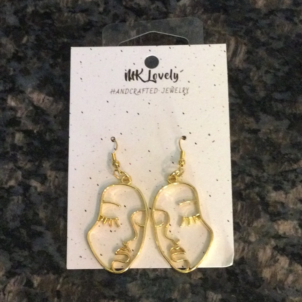 MK Boutique Gold Face Earrings